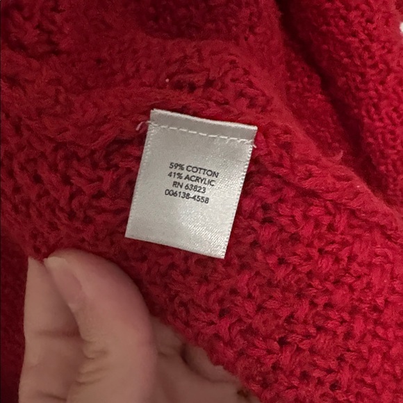 Christopher & Banks red knit cardigan size: L - Picture 5 of 7